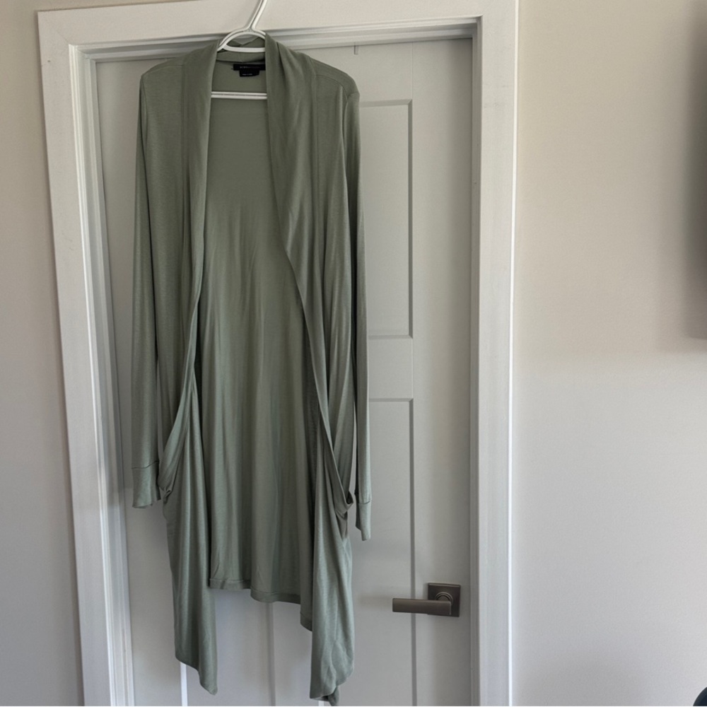 BCBGMaxAzria Light Green Draped Cardigan